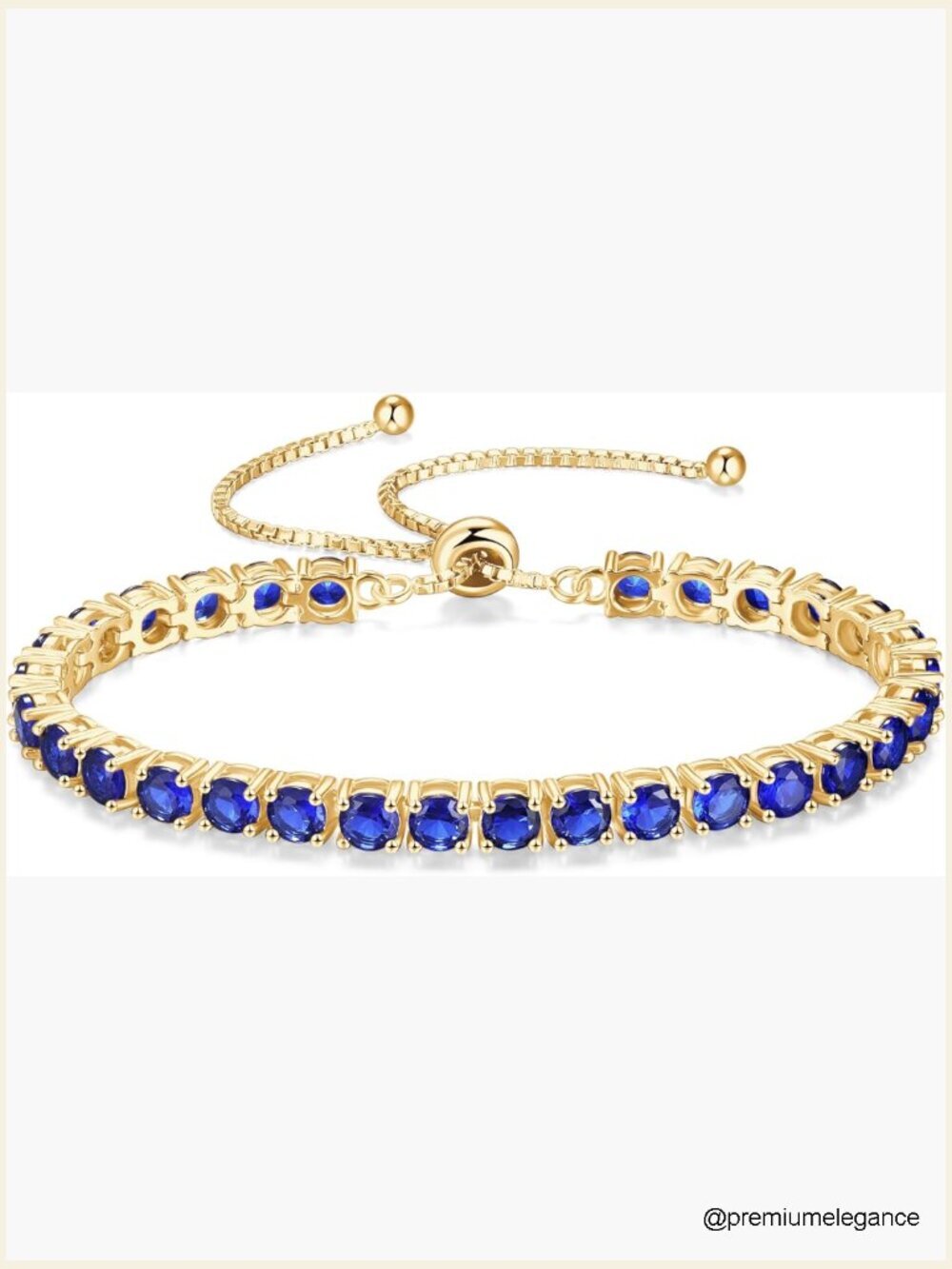 Birthstone Tennis Bracelet Sterling Silver Gold Plated Adjustable Chain Fine